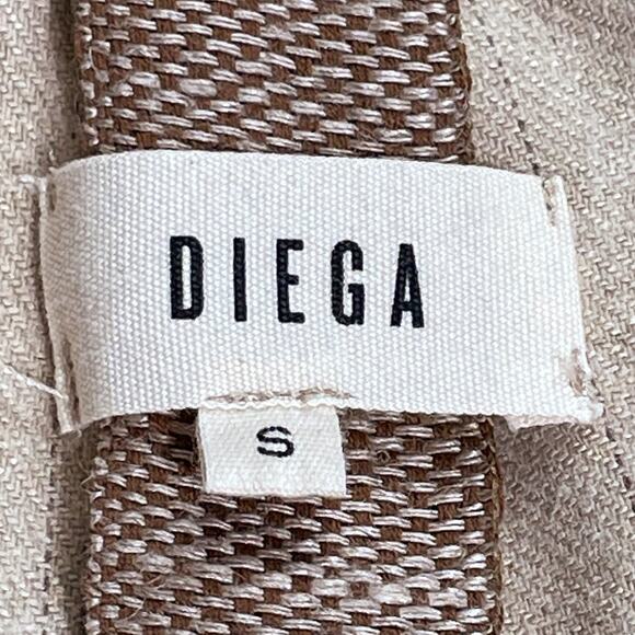 Diega Beige Wide Leg Pinstripe Pull-On Flannel Ankle Length Pants Size Small - Picture 4 of 5